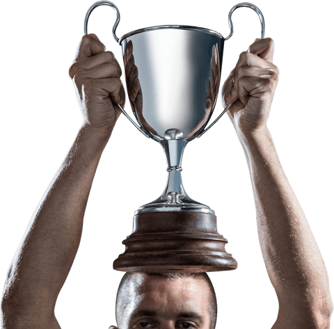 transparent trophy celebration concept with raised hands - Download Free Stock Videos Pikwizard.com