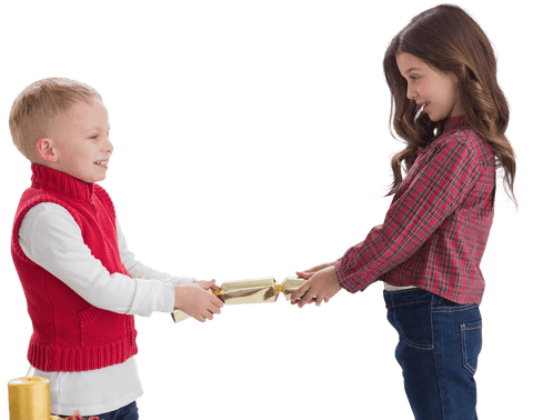 smiling caucasian children enjoying christmas candy on transparent background - Download Free Stock Videos Pikwizard.com