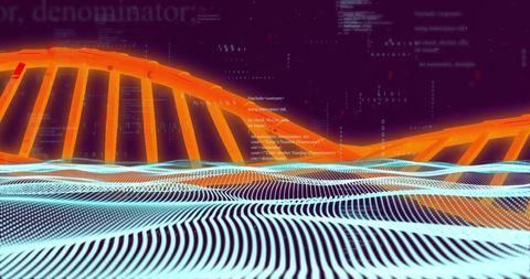 Digital DNA Strand Over Abstract Data Landscape - Download Free Stock Images Pikwizard.com