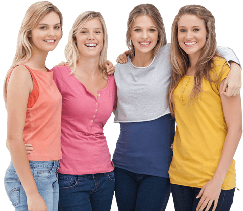 smiling young women embracing with friendship on transparent background - Download Free Stock Videos Pikwizard.com