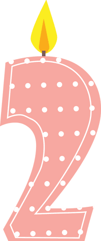 transparent number two candle illustration with polka dots - Download Free Stock Videos Pikwizard.com
