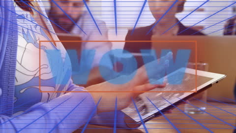 Business Executive Engaging with Dynamic Tablet Interface