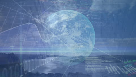 Global Financial Data Processing Concept Over Maps