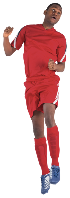 Transparent football player in red kit jumping - Download Free Stock Videos Pikwizard.com