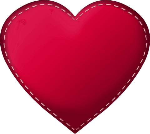 transparent red heart with stitched edges for romantic design - Download Free Stock Videos Pikwizard.com