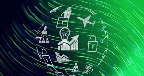 Global connectivity with green digital wave technology abstract