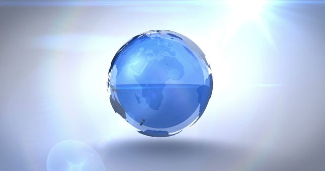 Revolving blue earth on bright background - Download Free Stock Photos Pikwizard.com