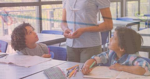 Teacher Guiding Engaged Students in Classroom Learning