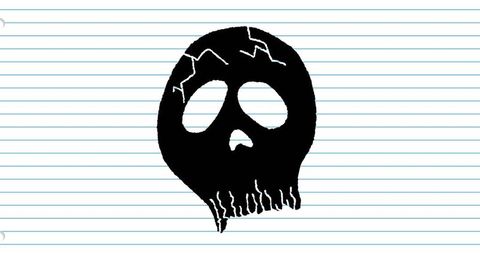 Skull Pencil Doodle on Lined Notebook Paper - Download Free Stock Images Pikwizard.com