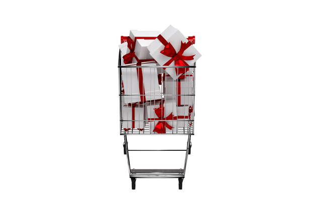 Transparent Shopping Cart Full of Wrapped Gifts Illustration - Download Free Stock Videos Pikwizard.com