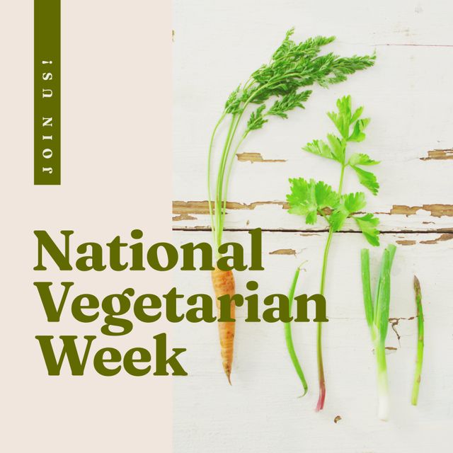 National Vegetarian Week Promotion with Fresh Vegetables and Herbs - Download Free Stock Templates Pikwizard.com