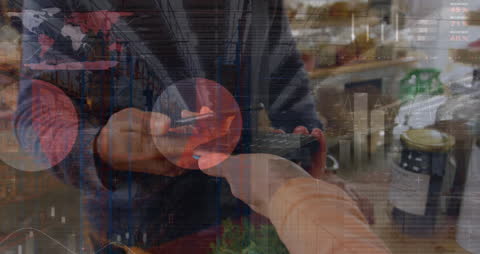 Digital Payment Amidst Financial Data Overlay