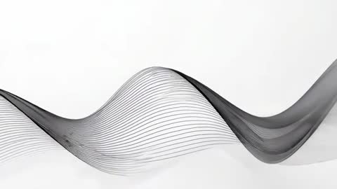 Abstract Black Ribbon Wave on White Background - Minimalist Digital Art Movement