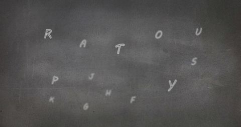 Floating english alphabets on grey background