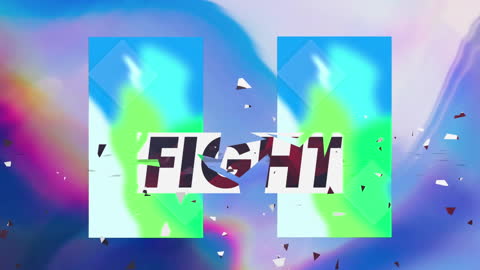 Fight Text Animation on Vibrant Abstract Background