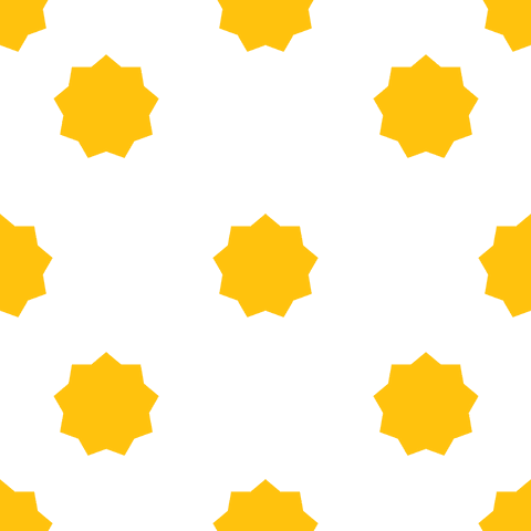 Seamless yellow star pattern on transparent background