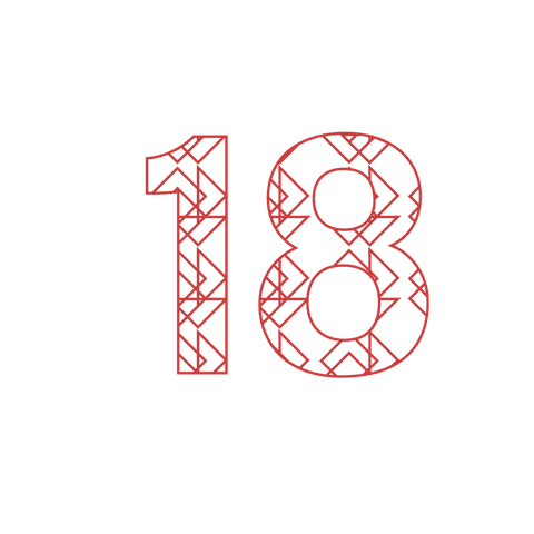 Geometric Red Number 18 Transparent Background Design - Download Free Stock Videos Pikwizard.com