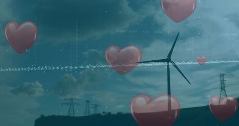 Renewable Energy with Heart Motif Overlay