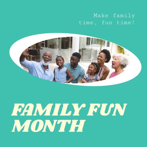 Joyful African American Family Celebrating Family Fun Month - Download Free Stock Templates Pikwizard.com