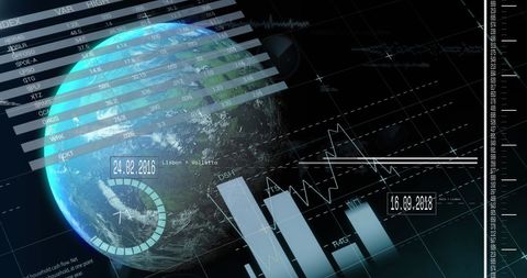 Digital Data Processing Over Globe for Global Analysis - Download Free Stock Images Pikwizard.com