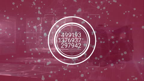 Digital Data Interface with VR Elements in Futuristic Overlay