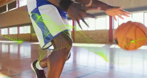 Dynamic Basketball Player Dribbling for Athletic Practice