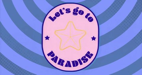 Vibrant geometric badge with star and motivational phrase