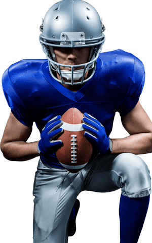 Transparent American Football Player Kneeling Holding Ball - Download Free Stock Videos Pikwizard.com