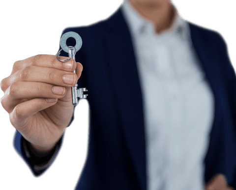 businesswoman holding house key in transparent background - Download Free Stock Videos Pikwizard.com