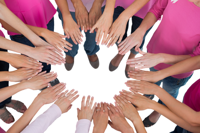 Hands Forming Circle for Breast Cancer Awareness Transparent Background - Download Free Stock Videos Pikwizard.com