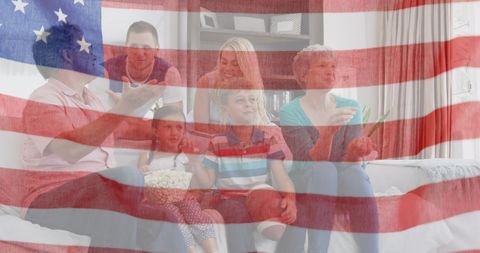american family celebrating with flag overlay - Download Free Stock Images Pikwizard.com