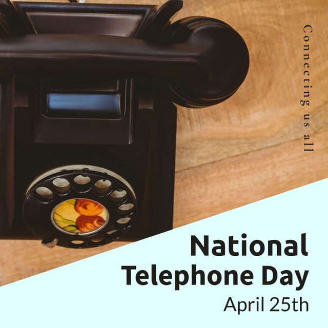 National Telephone Day Celebration with Vintage Rotary Phone - Download Free Stock Templates Pikwizard.com