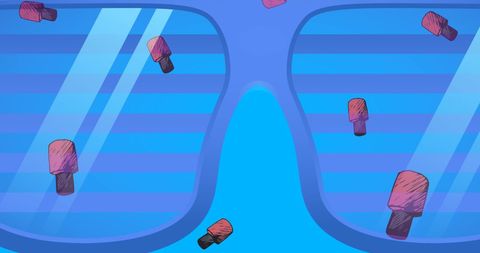 Nail polish reflections in funky hipster glasses