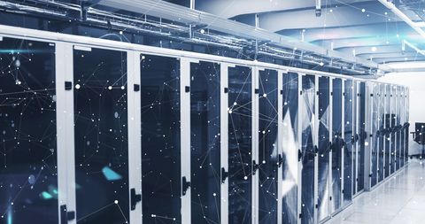 Innovative Data Center with Digital Interface Overlay - Download Free Stock Images Pikwizard.com