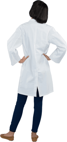 transparent view of female doctor in white lab coat with confident stance - Download Free Stock Videos Pikwizard.com