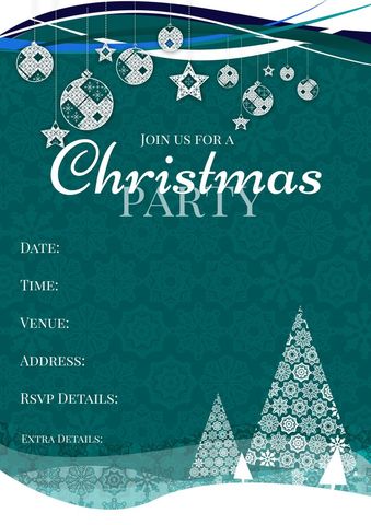 Festive Christmas Party Invitation with Ornament Decorations - Download Free Stock Templates Pikwizard.com