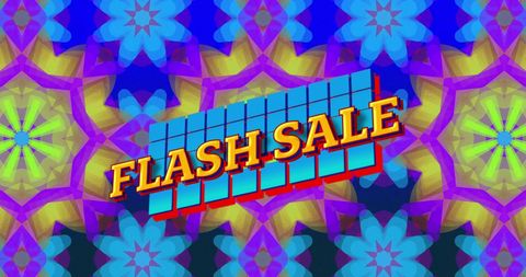 Flash Sale Announcement with Retro Kaleidoscope Background