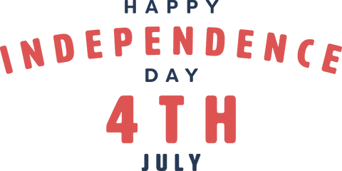 Happy Independence Day Text on Transparent Background