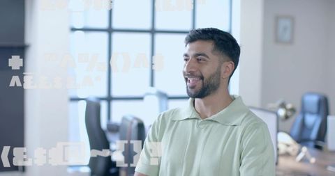 Confident Man in Contemporary Office Setting