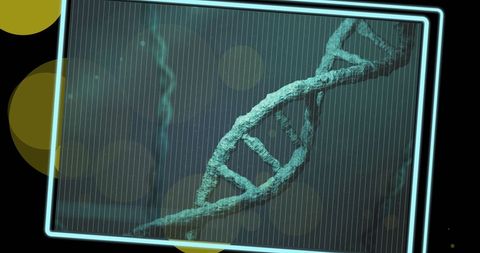 Spinning DNA Strands with Glowing Highlights