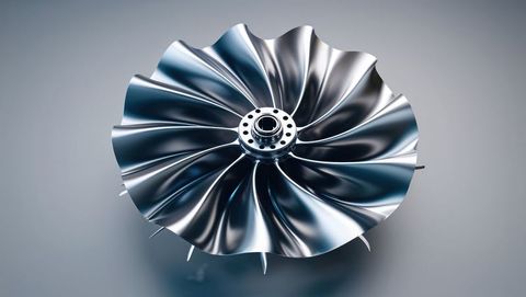 Precision turbine fan with curved metal blades, streamline design