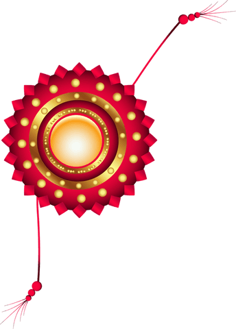 Elegant festive rakhi ornament on transparent background