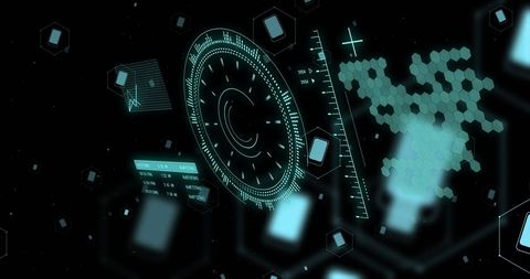 digital interface displaying high-tech data visualization - Download Free Stock Images Pikwizard.com