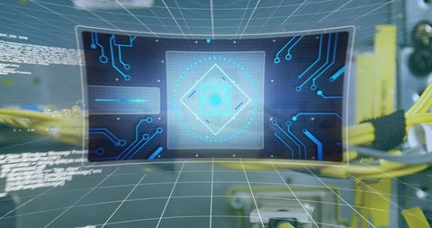 Futuristic Interface Merging with Data Servers in Background - Download Free Stock Images Pikwizard.com