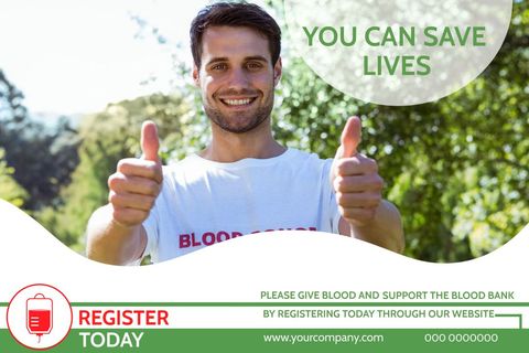 Enthusiastic Supporter Urging Blood Donation For Health Campaigns - Download Free Stock Templates Pikwizard.com
