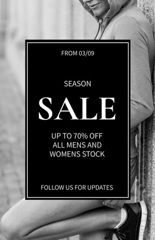 Seasonal sale promotion with athletic theme