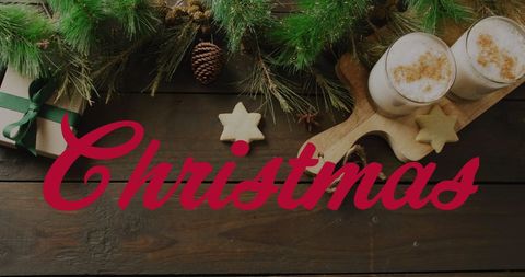 Festive Christmas Decorations with Holiday Text