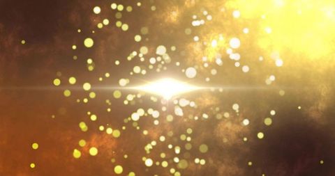 Bright ethereal glow in abstract gold and amber mist