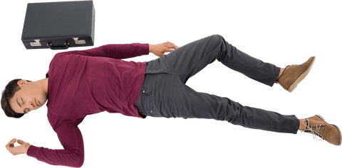 Transparent Image of Businessman Resting Calmly on Floor - Download Free Stock Videos Pikwizard.com
