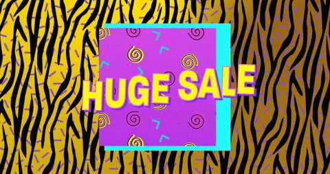 Bright retro huge sale announcement design